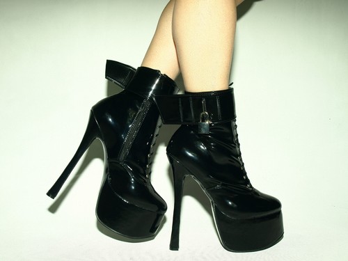 Latex highs heels 20cm - latex,